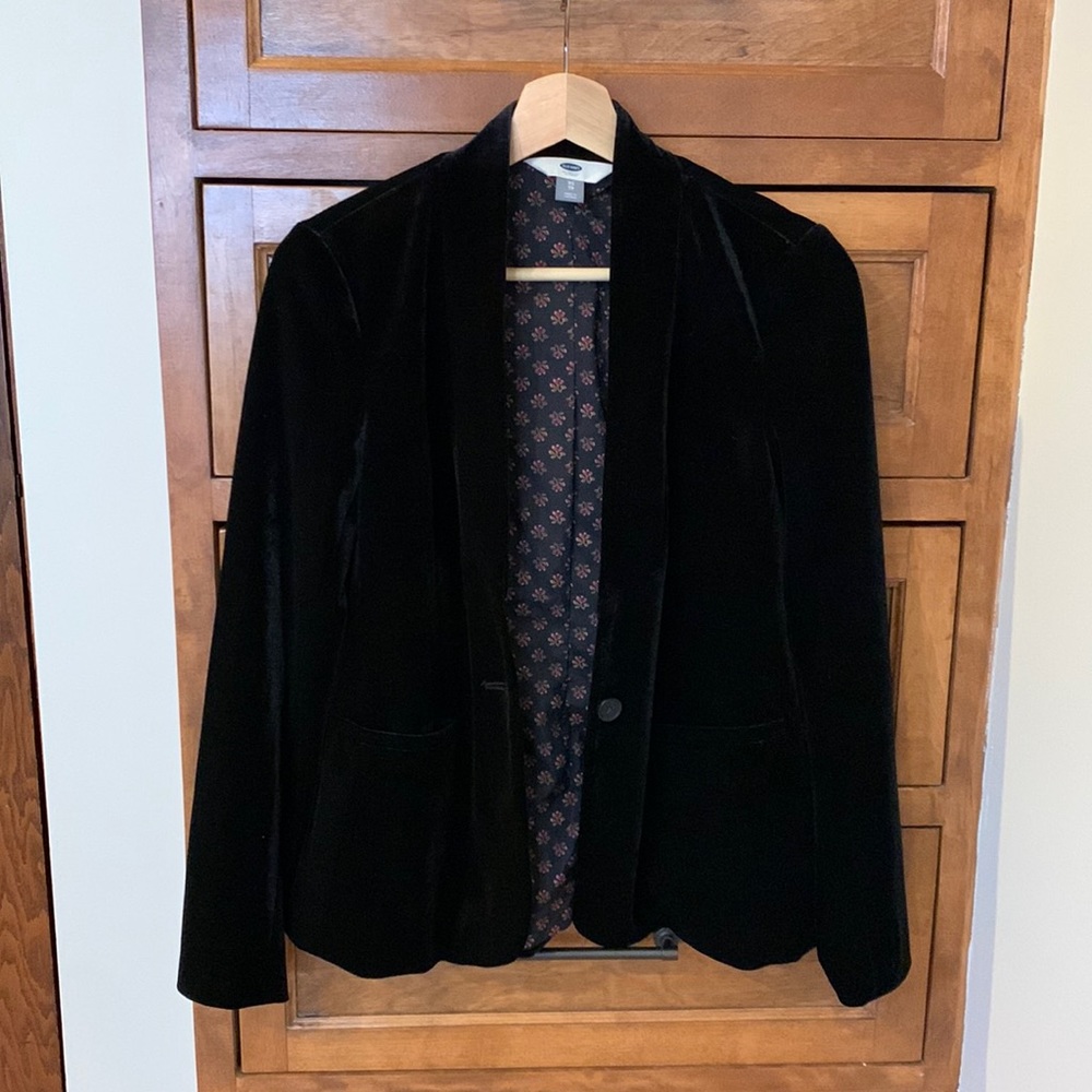 Old Navy Black XS Velvet Blazer